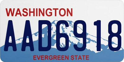 WA license plate AAD6918