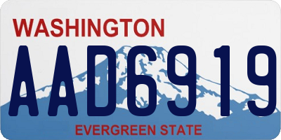 WA license plate AAD6919