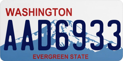 WA license plate AAD6933