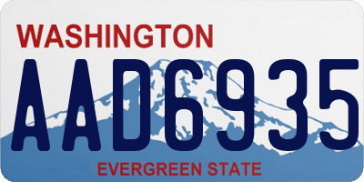 WA license plate AAD6935