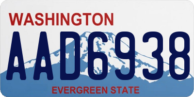 WA license plate AAD6938