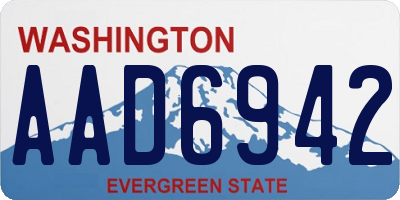 WA license plate AAD6942