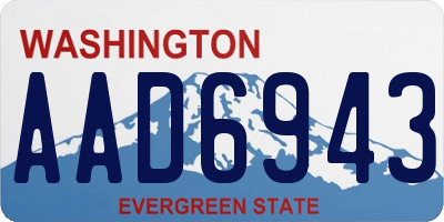 WA license plate AAD6943