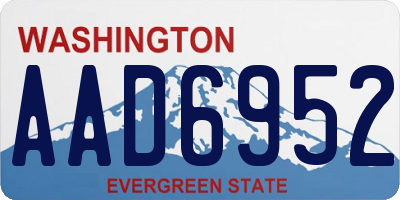 WA license plate AAD6952
