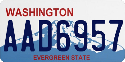 WA license plate AAD6957