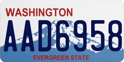 WA license plate AAD6958