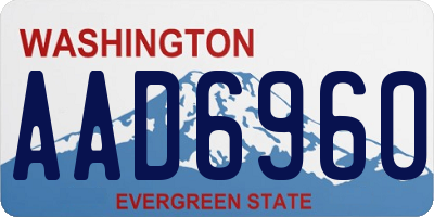 WA license plate AAD6960