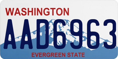 WA license plate AAD6963
