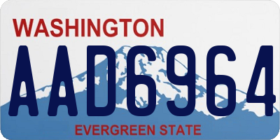WA license plate AAD6964
