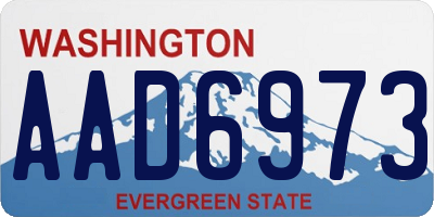WA license plate AAD6973