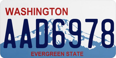 WA license plate AAD6978