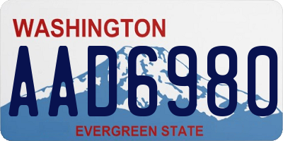 WA license plate AAD6980