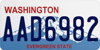 WA license plate AAD6982