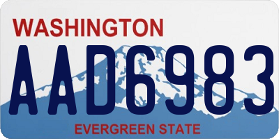 WA license plate AAD6983