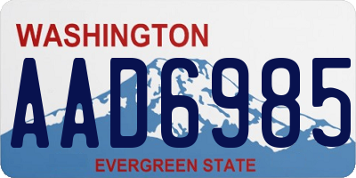 WA license plate AAD6985