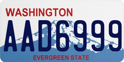 WA license plate AAD6999