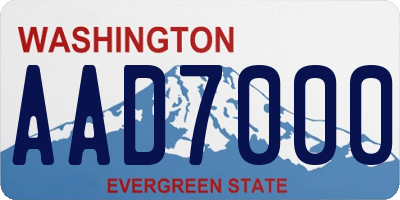 WA license plate AAD7000