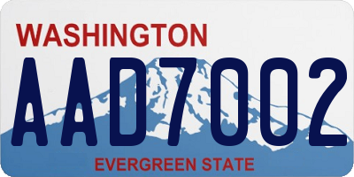 WA license plate AAD7002
