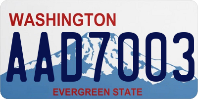 WA license plate AAD7003