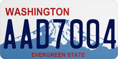 WA license plate AAD7004