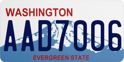 WA license plate AAD7006