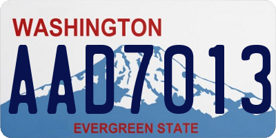 WA license plate AAD7013