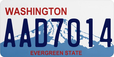 WA license plate AAD7014