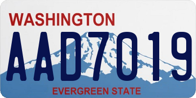 WA license plate AAD7019