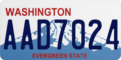 WA license plate AAD7024