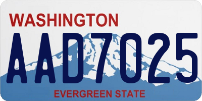 WA license plate AAD7025