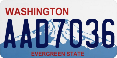 WA license plate AAD7036