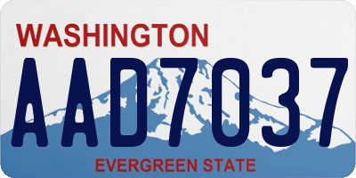 WA license plate AAD7037