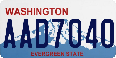 WA license plate AAD7040