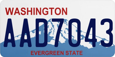 WA license plate AAD7043