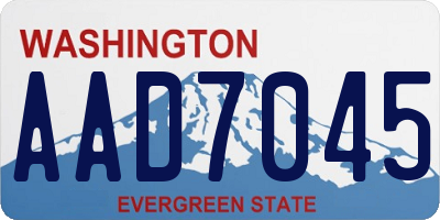 WA license plate AAD7045