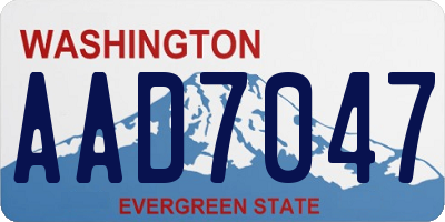 WA license plate AAD7047