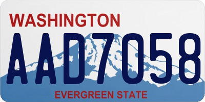 WA license plate AAD7058