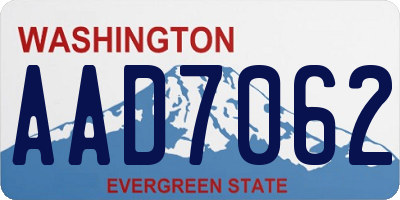 WA license plate AAD7062