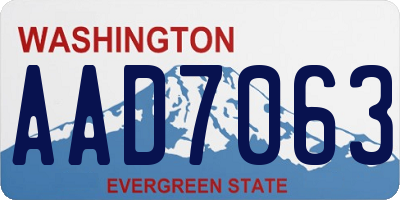 WA license plate AAD7063