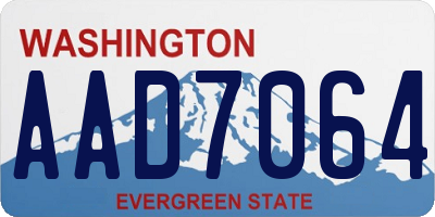 WA license plate AAD7064