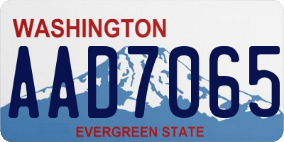 WA license plate AAD7065