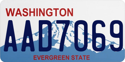 WA license plate AAD7069