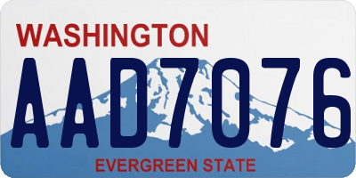 WA license plate AAD7076