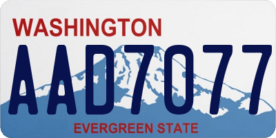 WA license plate AAD7077