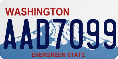 WA license plate AAD7099