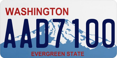WA license plate AAD7100