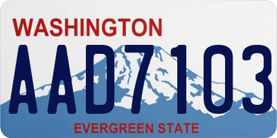 WA license plate AAD7103
