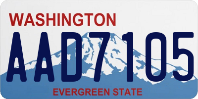 WA license plate AAD7105