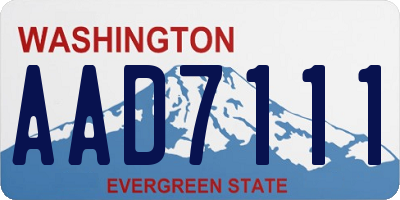 WA license plate AAD7111