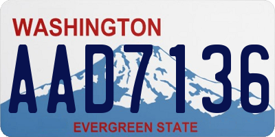 WA license plate AAD7136